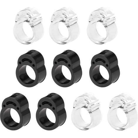 10 Pièces de Porte de Noir et Transparent, PVC Protection Poignée Porte, Protections Murales pour Tamponner Murs et Arrêter Dommages Murs, Adapté aux Poignées Porte Ø17mm - Ø20mm (1/5)