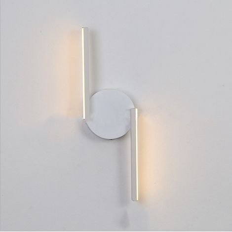 Applique Murale Interieur Design Simple ,38cm Lampe de Murale Moderne 8W Noir pour Salon Couloir Chambre à coucher Jardin (Blanc chaud) (1/5)