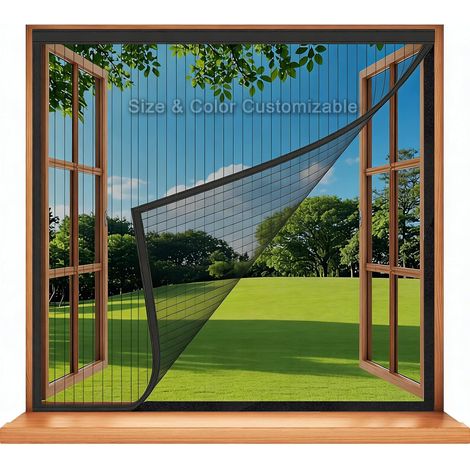 Fenêtre Moustiquaire sur Mesure – Protection Anti-Insectes avec Bande Velcro, Filet Anti-Mouches & Moustiquaire pour Fenêtre, Largeur Individuelle 50-200 cm (1/3)