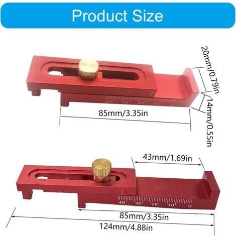 CCYKXA Ajusteur de rainure pour scies circulaires avec contrôleur de mesure, guide réglable pour menuisiers (1/4)