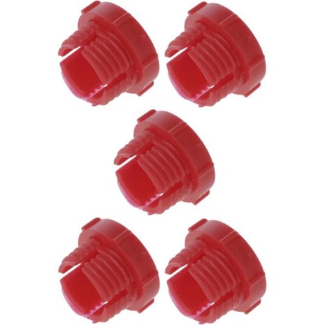 5x Bouchon anti-poussière filetage mâle type BSP en plastique rouge Embout Raccord Capuchon Protection Tuyau Hydraulique Tube, diamètre filetage 1'' (1/2)
