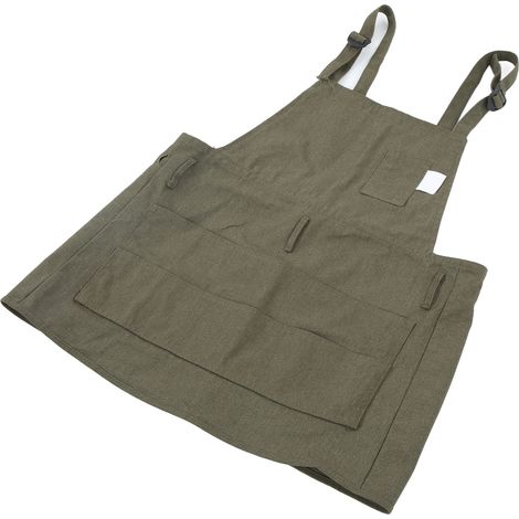 Tablier de travail ajustable en lin confortable, idéal pour les travaux ménagers, la cuisine, les restaurants, les bars et les magasins. (1/5)