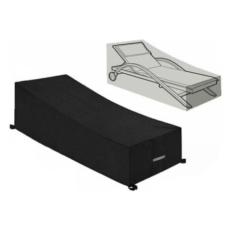 1PC Promotion Housse de Protection , Imperméable, Coupe-Vent, Anti-UV, Tissu Oxford 210D Housse de Protection Bain de Soleil, Transat (200x70x40/80cm) – Noir (1/3)