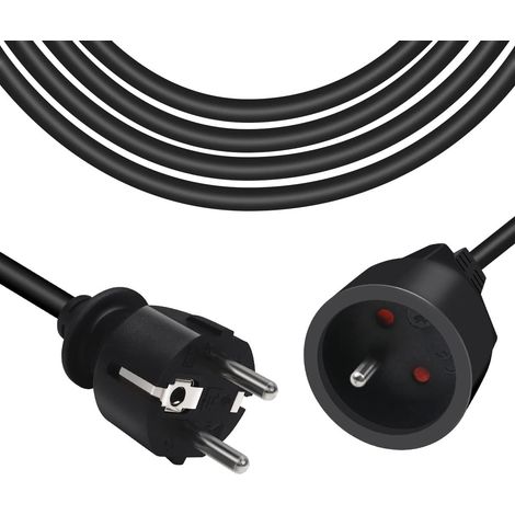 Rallonge Prolongateur électrique 5 m 16A - Section 3G1,5 mm² - Noir (1/5)