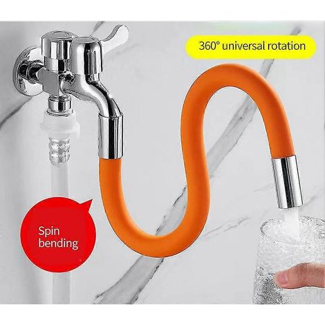 Flexibler Silikonschlauch, Küchenarmatur-Zubehör, universelle Schnittstelle, 360-Grad-Wasserhahnverlängerung (1/2)