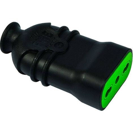 81101 Enchufe "Hi Pro" Negro 2PT-T 10A Pisable - CEI 25-30 (1/2)