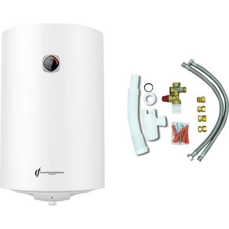 Chauffe Eau Electrique Mural Vertical Blindé Bypso Sannover 150 Litres + Kit d'Installation Complet NF