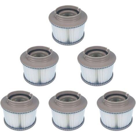 Lot de 6 filtres de rechange MSPA pour pompe à cartouche filtrante FD2089, compatible avec tous les spas MSPA actuels (1/4)