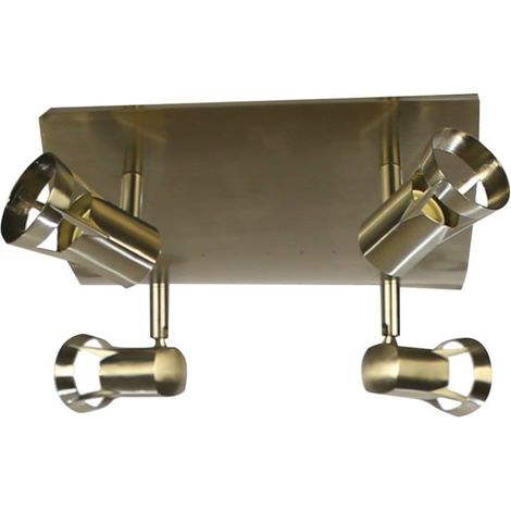 Sulion - Spot de Plafond Orientable à 4 Lumières en Cuir Vieilli (GU10)