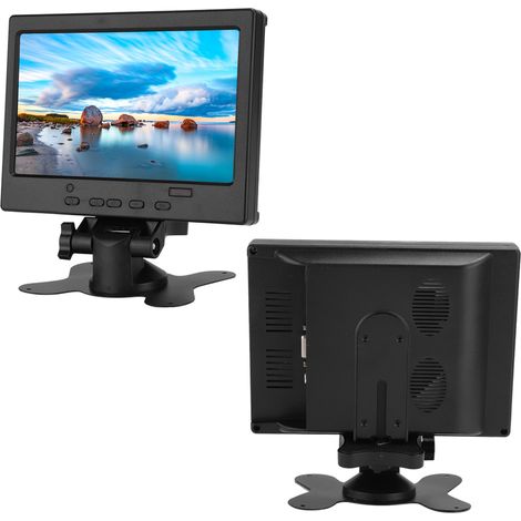 Écran multifonction 7 pouces 800:1 1024x600 avec support HDMI et entrée AV VGA (100-240V) (prise AU)
