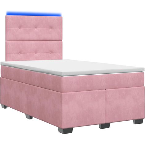 Maison Exclusive - Letto box spring con materasso Rosa 120 x 200 cm Velluto (1/5)