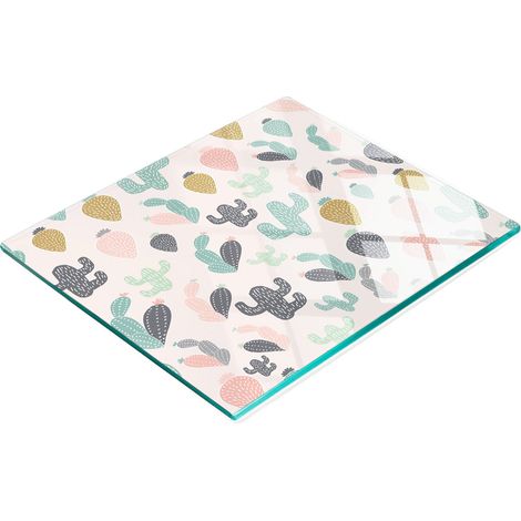 Multifunktionale Küchen-Dekorationsplatte aus gehärtetem Glas, Kaktusmotiv, 60 x 52 cm (1/5)