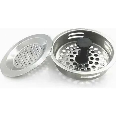 TRADE SHOP - Set 2pz Tappi Tappo Filtro Universale Griglia Lavandino Per Lavello Lavabo 10400 - (1/2)