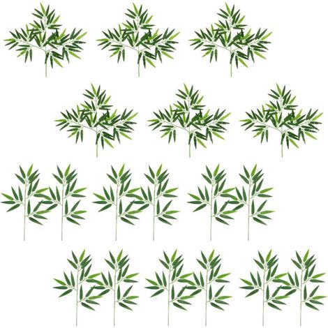 Feuilles de Bambou Artificielles en Plastique Lot de 20 Solide et Facile à Décorer pour Décoration Intérieure pour Pendaisons de Crémaillère et Banquets (1/5)