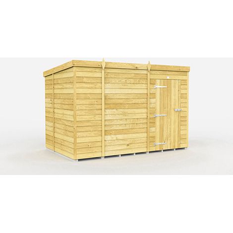 9 x 6 Feet Pent Shed - Single Door Without Windows - Wood - L178 x W276 x H201 cm