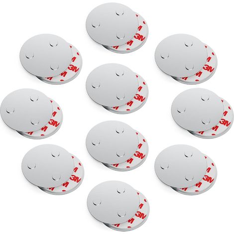 Magnethalter, Magnetbefestigung, universell einsetzbar, magnetisch und mit Bohrung, passend für Rauchmelder, 60mm, 10er Pack