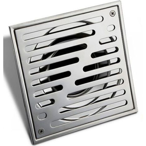 Bonde de sol carrée en acier inoxydable anti-odeurs pour salle de bain et douche, grand diamètre 150 x 150 mm (1/3)