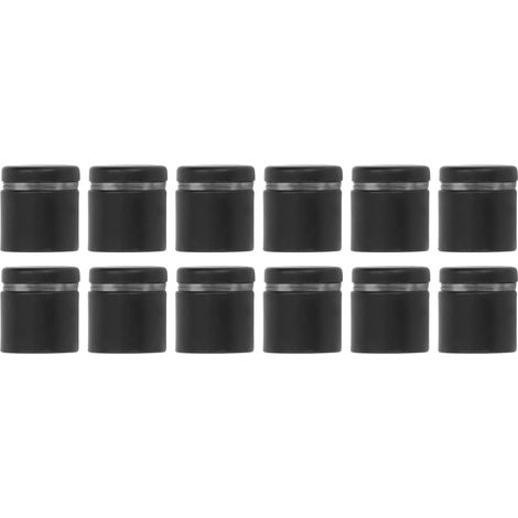Lot de 12 clous publicitaires en acier inoxydable noir pour acrylique, vis de fixation, entretoise en verre avec écrou de réglage (1/5)
