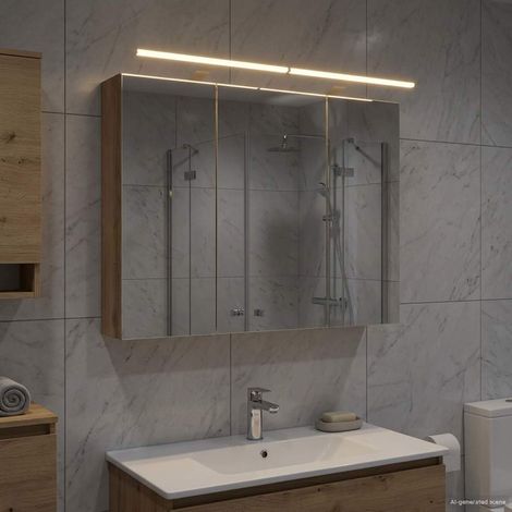 vidaXL Bathroom Mirror Cabinet Artisian Oak 100 x 14.5 x 70 cm
