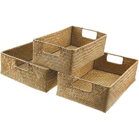 Panier de rangement - - Algues - 30X20X10CM - Poignée durable - Style pittoresque (1/4)