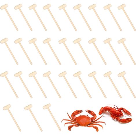 30 Pièces Mini Maillet Bois, Homard Bois Marteau, Mini Maillets de Marteau en Bois, pour Tapotements Chocolat, Noix de Pécan, Homard, Coquillages (1/5)