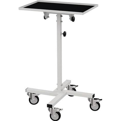 Support de matériel pour chargeur, dimensions L410xB610mm, hauteur réglable de 994 à 1344mm, gris clair (1/4)