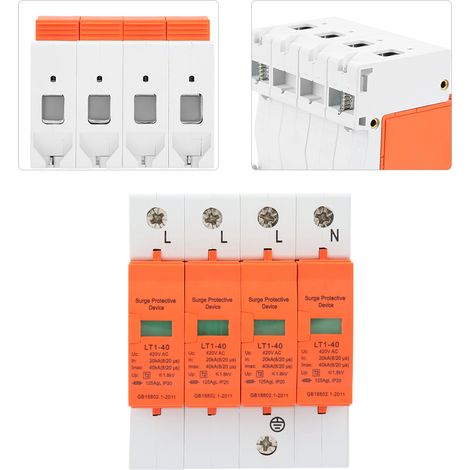Parafoudre 4P, parafoudre 40K, module de protection contre les surtensions, parafoudre pour appareils électriques 420V (1/5)