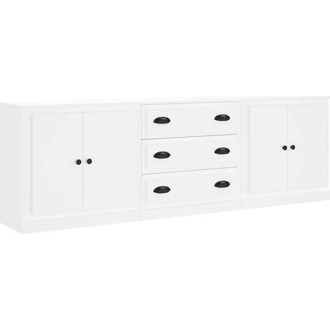 3 Stk. Sideboard/Anrichte/Buffet Weiß Holzwerkstoff LXWW833557 (1/5)