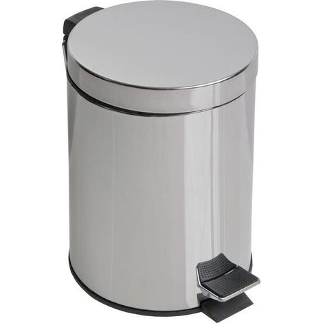 CESTINO RIFIUTI da BAGNO in Acciaio CROMATO 20 Litri 29X46H cm MAURER Mod. AQUA