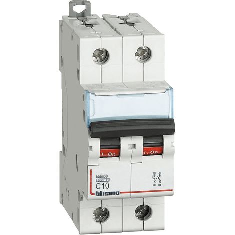 BTicino FN82C10 Disjoncteur magnétothermique C10 2P 2M 6kA
