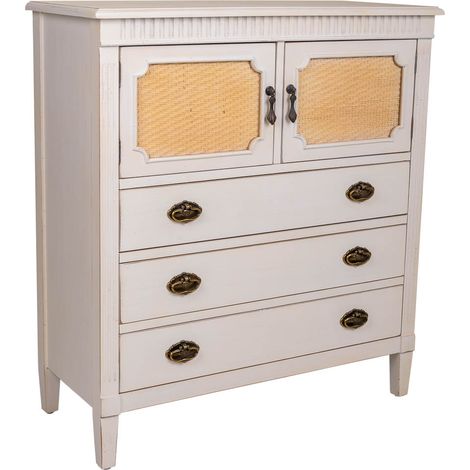 Cómoda de madera blanca 82x36x90 (1/5)
