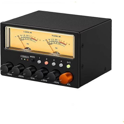 Commutateur audio 4 voies D5, préamplificateur égaliseur stéréo 5 bandes HiFi avec vumètre, prise UE (1/5)