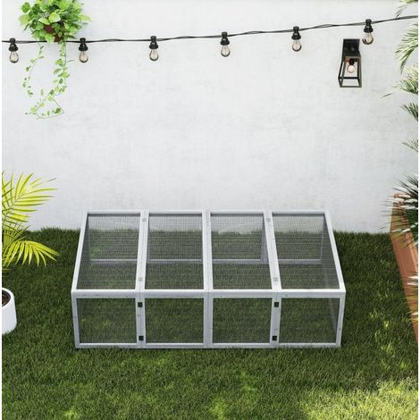 Recinto in legno grigio per conigli e piccoli animali 181 x 100 x 48 cm OKMYHOME (1/5)