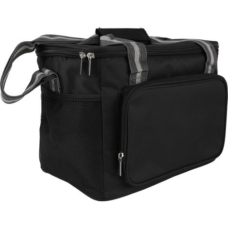 Sac isotherme repas en toile Oxford, grand format isotherme chaud froid, livraison repas portable, sac déjeuner noir homme femme. (1/5)