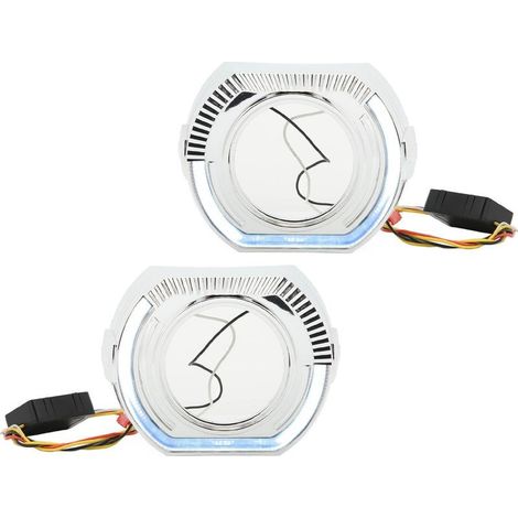 LED Angel Eyes Halo DRL lunette carénages 12V 5W gauche droite anneau couvre pour 3 pouces Bi xénon double lentille phare lumière blanche (1/5)