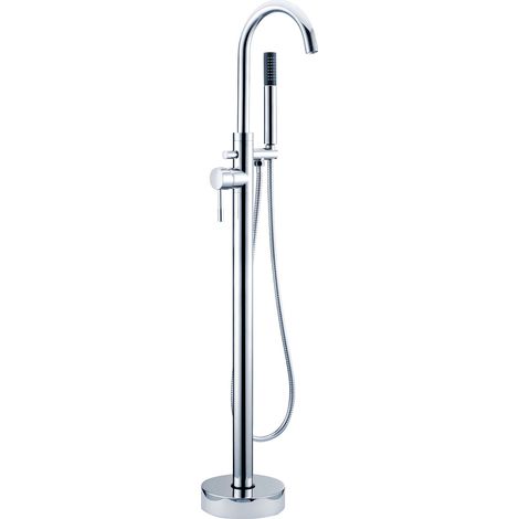 Freestanding Floor Standing Bath Shower Mixer Tap Chrome