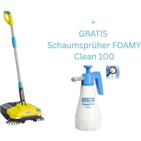 GLORIA Multi-Kehrmaschine EasySweep 18V (mit Akkuset) + GRATIS Schaumsprüher FOAMY Clean 100 - 001501.0000A