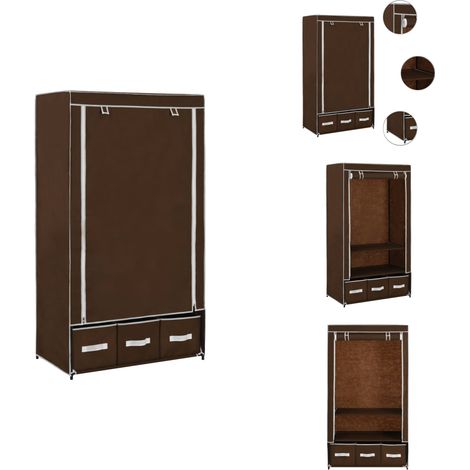 Kleiderschrank Braun 87 x 49 x 159 cm Stoff - Kleiderschrank - Schlafzimmermöbel - Stauraum - Aufbewahrung - Textilschrank (1/5)