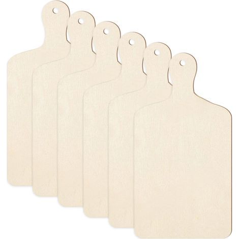 Life Lot de 6 planches à découper rectangulaires en contreplaqué avec poignée 23 x 14 cm pour sublimation, loisirs créatifs, Noël, Thanksgiving, décoration de cuisine (1/5)