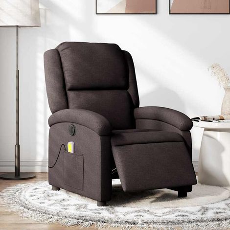 Massagesessel Elektrisch Dunkelbraun Stoff (1/5)