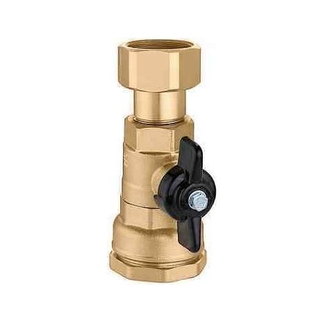 Valvola a sfera completa di raccordo per tubo polietilene. Attacco tubazione Ø40 Caleffi 871040 Ottone