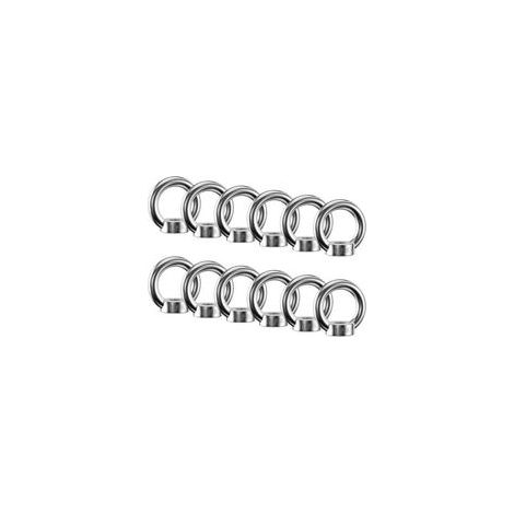 12 Stück Ringmuttern, Ringmuttern aus Edelstahl 304, M8-Ösenmuttern, Ösenmuttern, Heberinge, Ösenbolzen für Hebezubehör und Cordedengyank-Fittings
