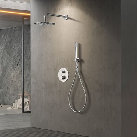 Imex -  Columna Ducha Empotrada Termostatica Níquel Serie Monza