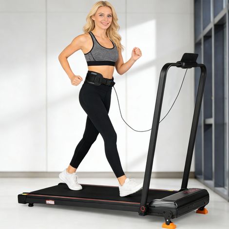 Klappbares elektrisches Laufband bis 12 km/h, verstellbare Neigung, App und Fernbedienung, LED-Display, max. 120 kg LINHOO (1/5)