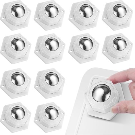 12 Pièces Petite Roulettes pour Meubles, Roulettes Pivotantes Auto-adhésives Charge 200kg, Mini Transfert Roues de Meubles à 360 Degrés de Rangement,Petits Meubles,Poubelles et 36 Vis (1/5)