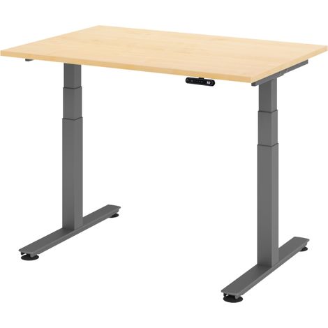 bümö Schreibtisch elektrisch XDSM Rechteck: 120 x 80 cm  Ahorn