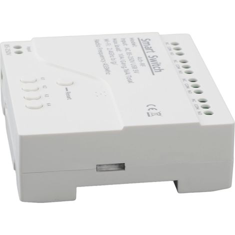 Interrupteur Intelligent 4 Voies Relais Sans Fil 3500W 433 MHz Module Télécommande Temporisation Impulsion Interverrouillage 85V-250V (1/5)