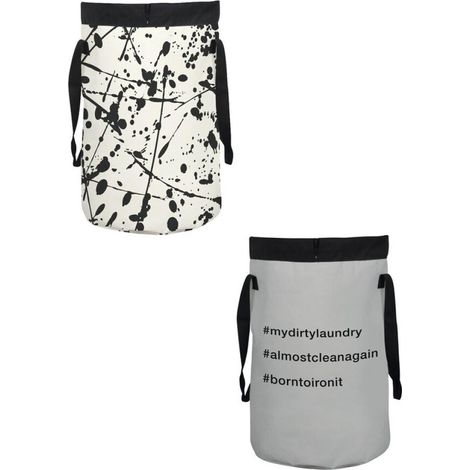 Spirella 6406758 + 10472301 SET Mix bestehend aus Spirella Wäschesacke Funwash Bang off/white & Funwash light grey