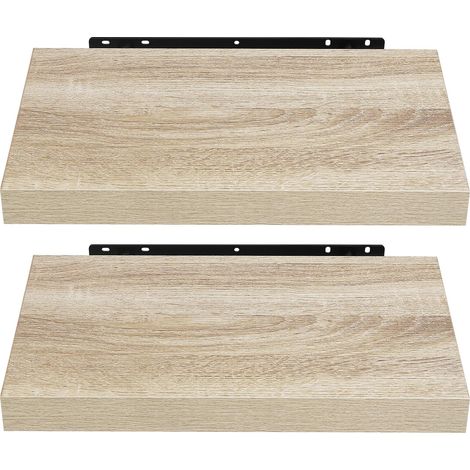 Étagère Murale Lot de 2 étagères tablettes Style Moderne en Bois,25x22,9x3,8cm Sonoma Chêne (1/5)
