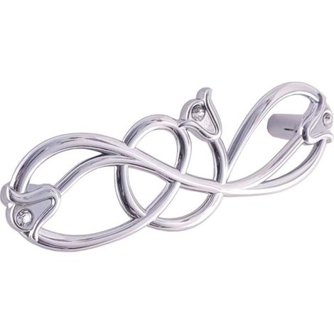Maniglia per mobili con swarovski linea Luxury in stile moderno Giusti - 96 Verniciato Nichel Satinato